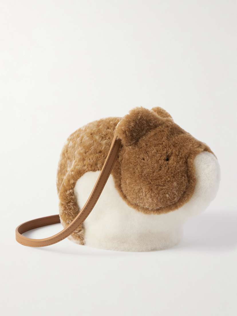 Loewe Hamster Leather-trimmed Shearling Shoulder Bag