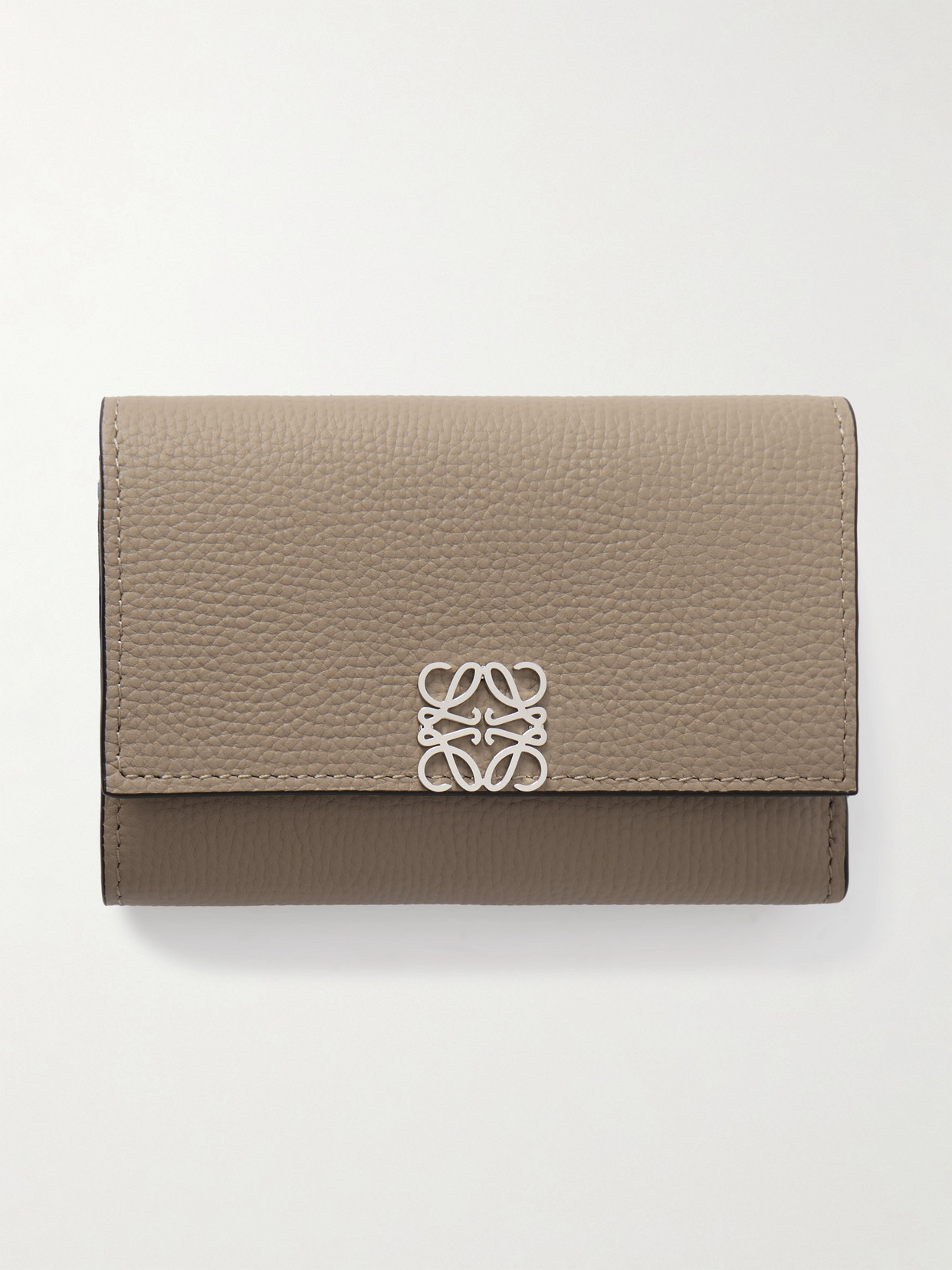 Loewe Anagram Textured-leather Wallet In Neutral