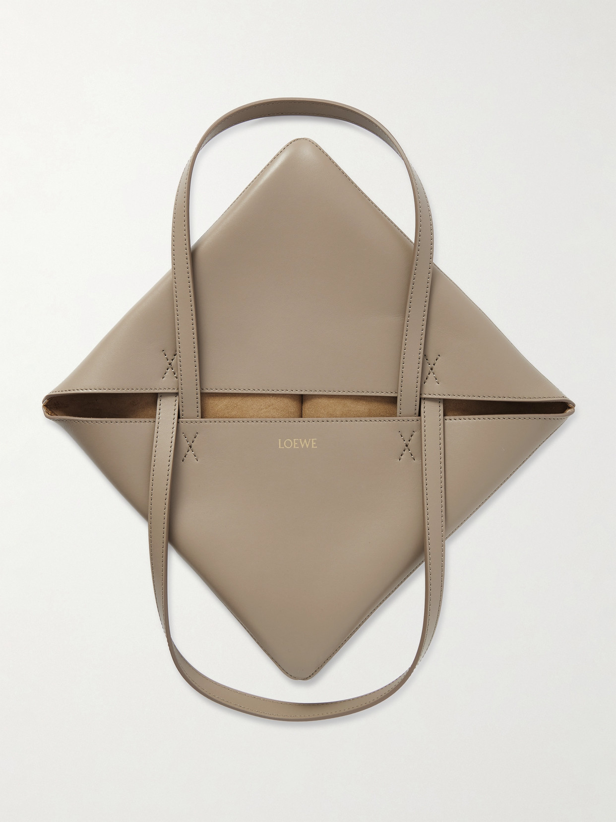 Loewe Medium Puzzle Fold Tote In Shiny Leather Skin For Woman In Neutrals