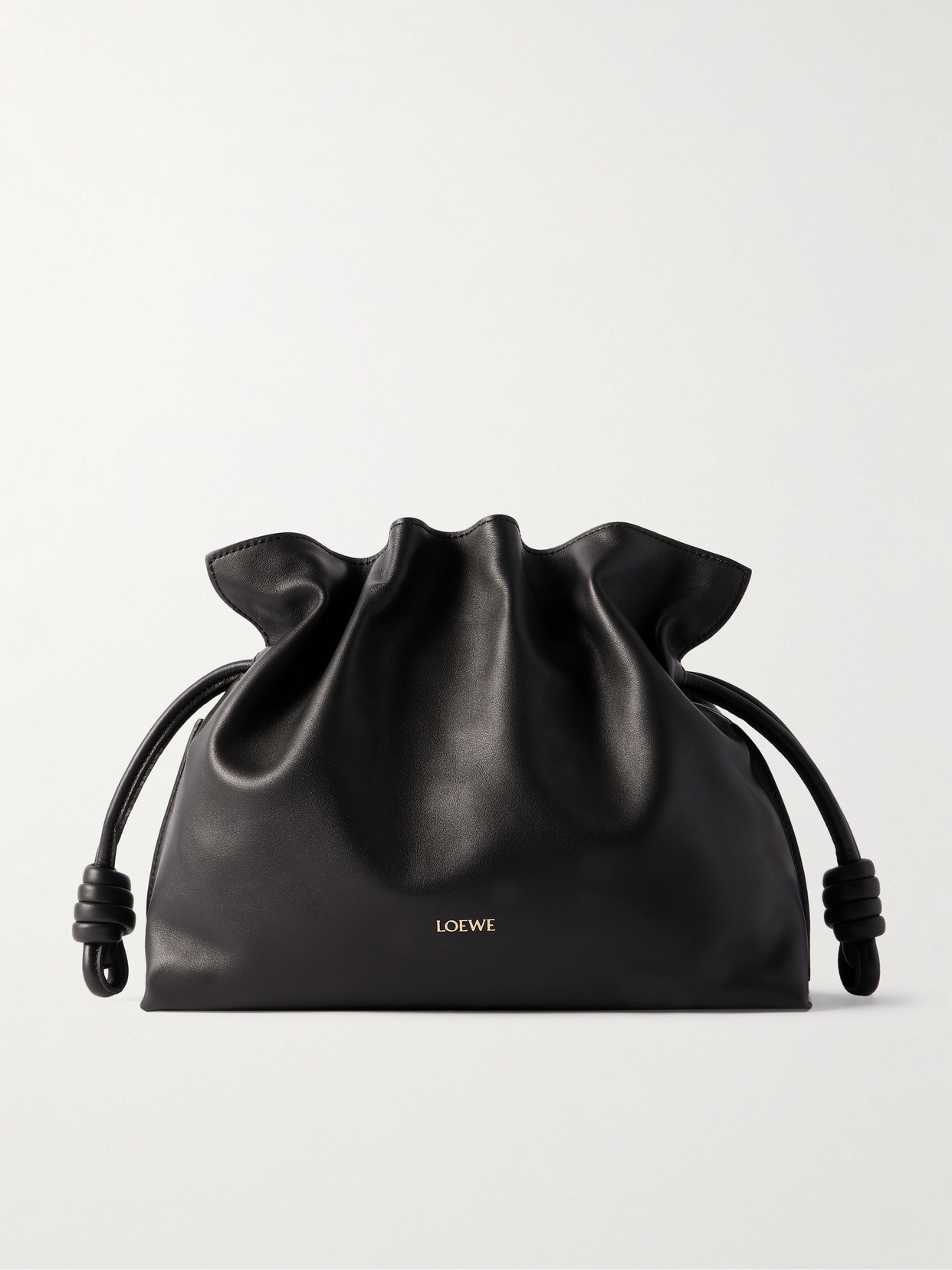 Loewe Flamenco Medium Clutch Bag In Napa Leather In Black