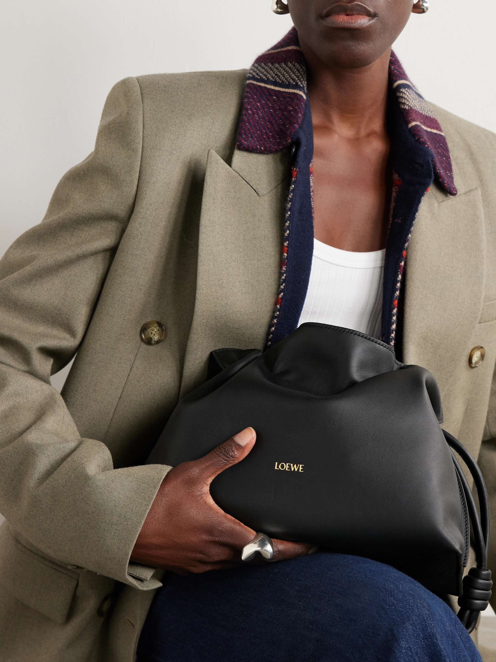 LOEWE Flamenco leather clutch | NET-A-PORTER LOEWE Flamenco leather clutch | NET-A-PORTER