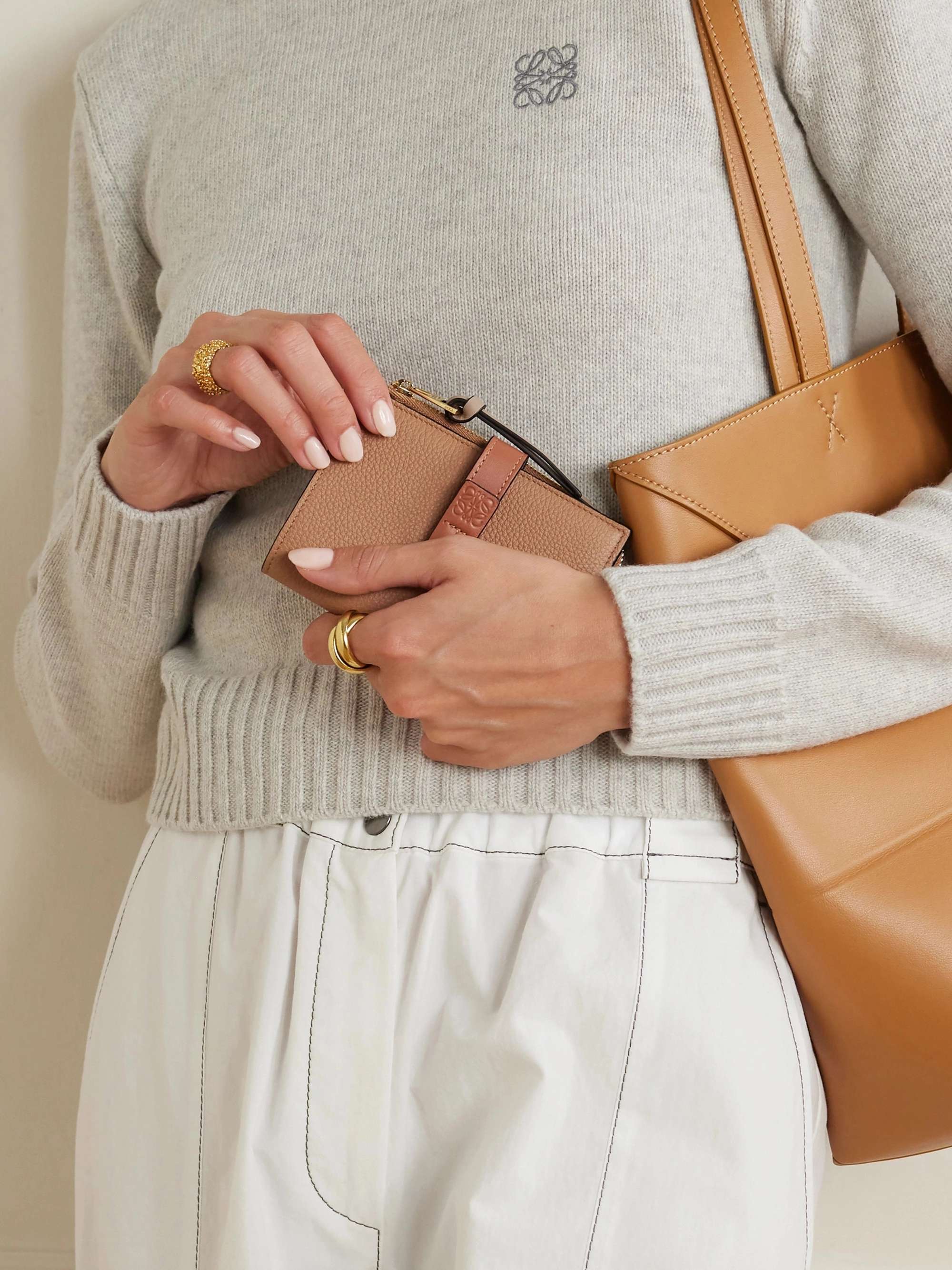 LOEWE Two-tone textured-leather wallet