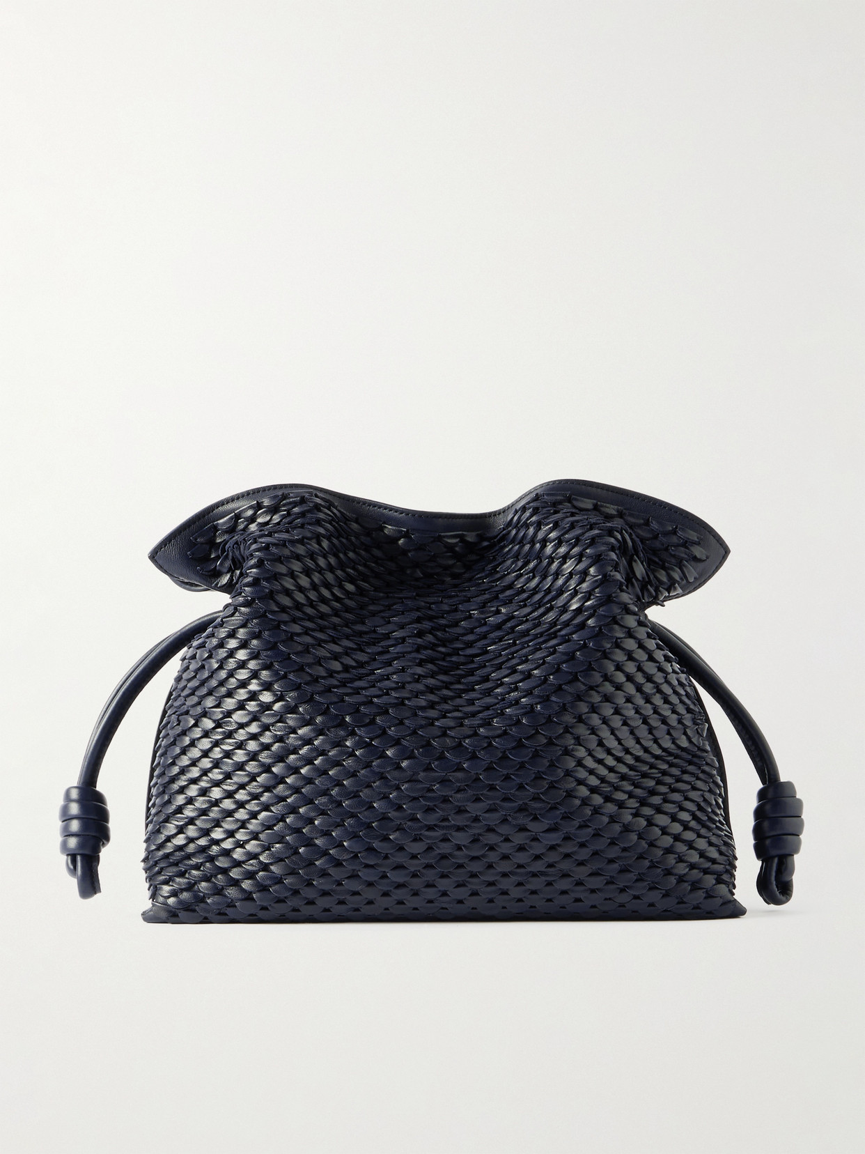 Loewe Flamenco Medium Appliquéd Leather Clutch In Blue