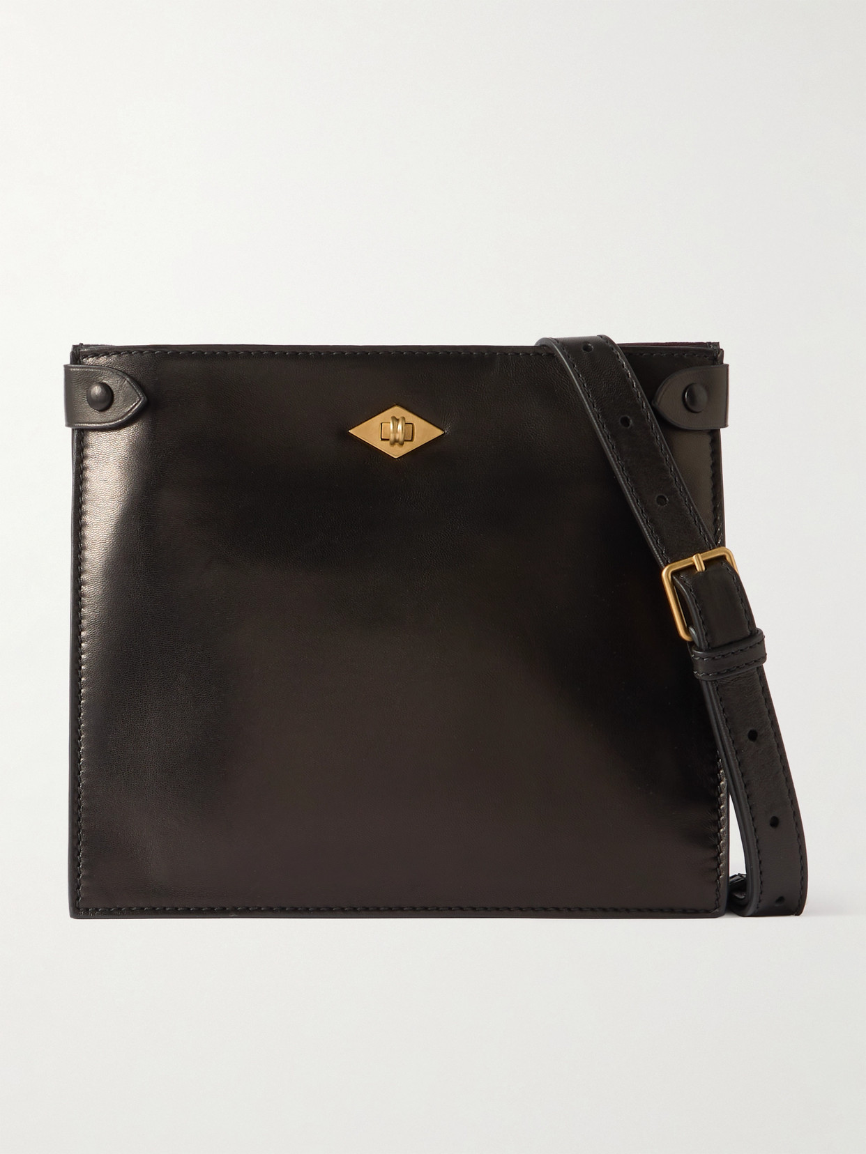 Metier Stowaway Leather Shoulder Bag In Black