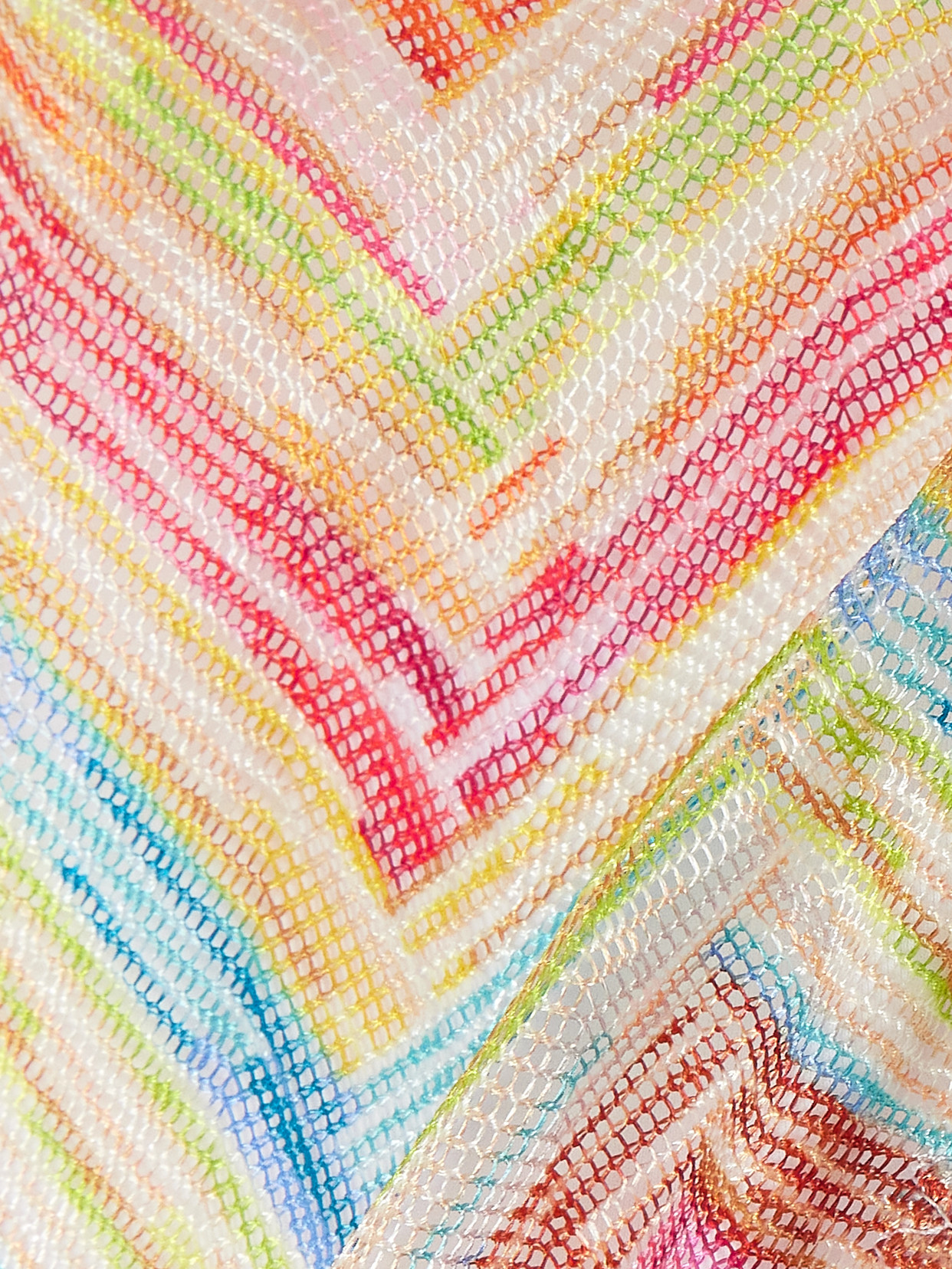 MISSONI MARE STRIPED METALLIC CROCHET-KNIT TRIANGLE BIKINI