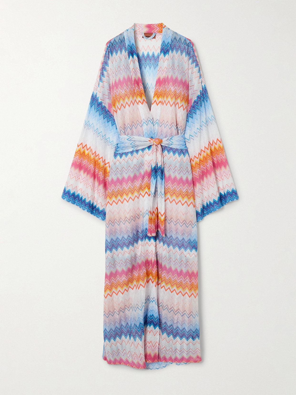Missoni Mare Striped Metallic Crochet-knit Coverup In Multi