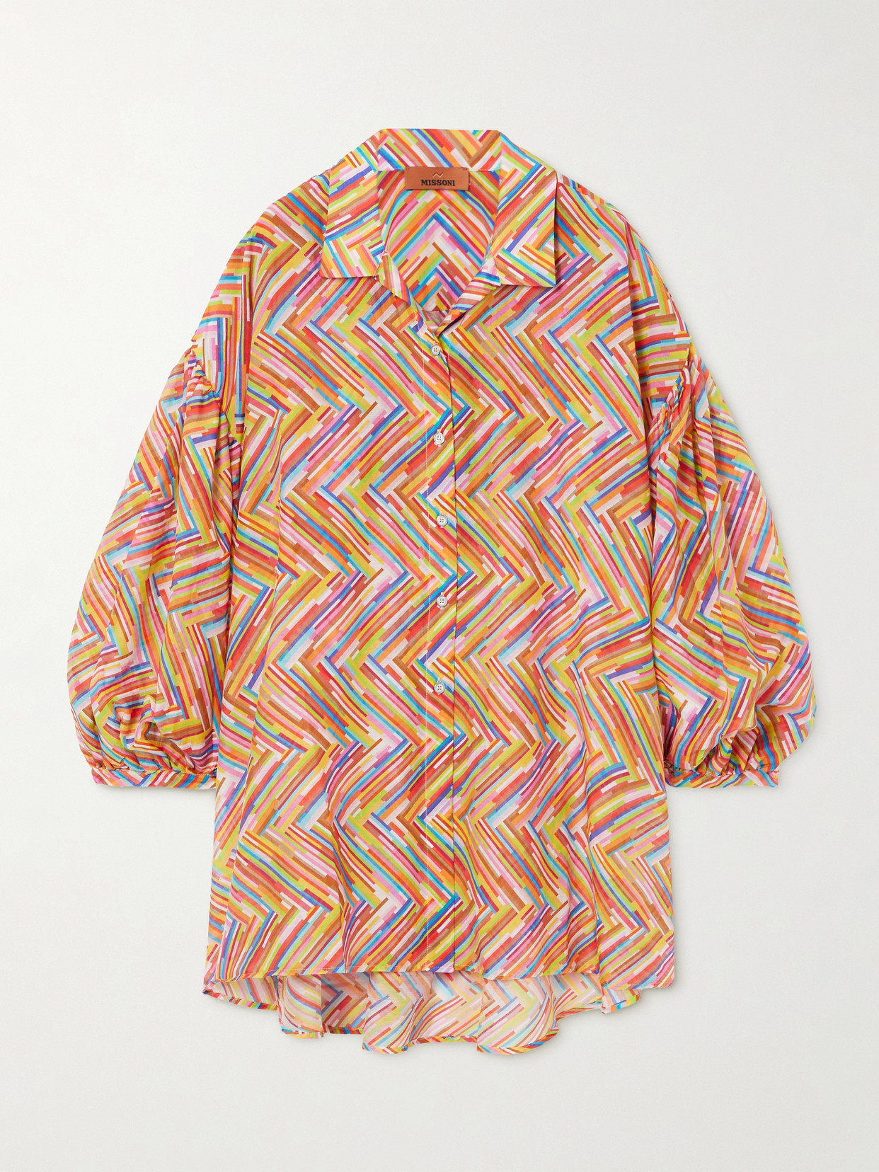 Missoni Mare Printed Cotton And Silk-blend Voile Shirt In Multi