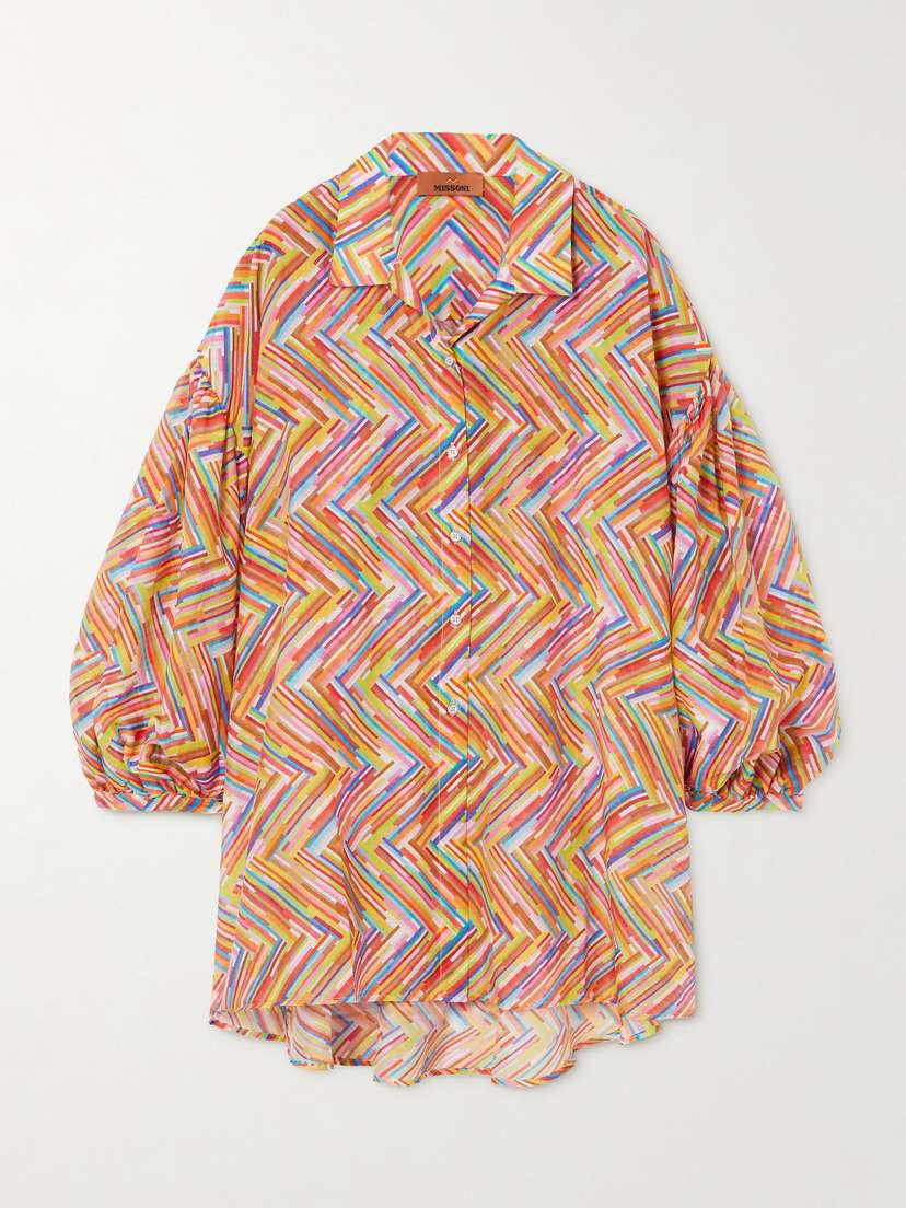 Missoni Mare Printed Cotton And Silk-blend Voile Shirt