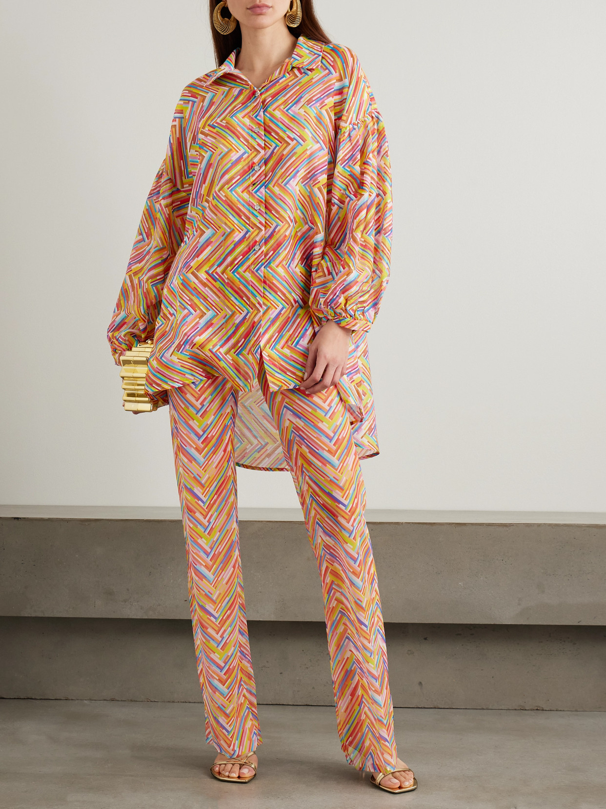 Mare Printed Cotton And Silk-Blend Voile Shirt