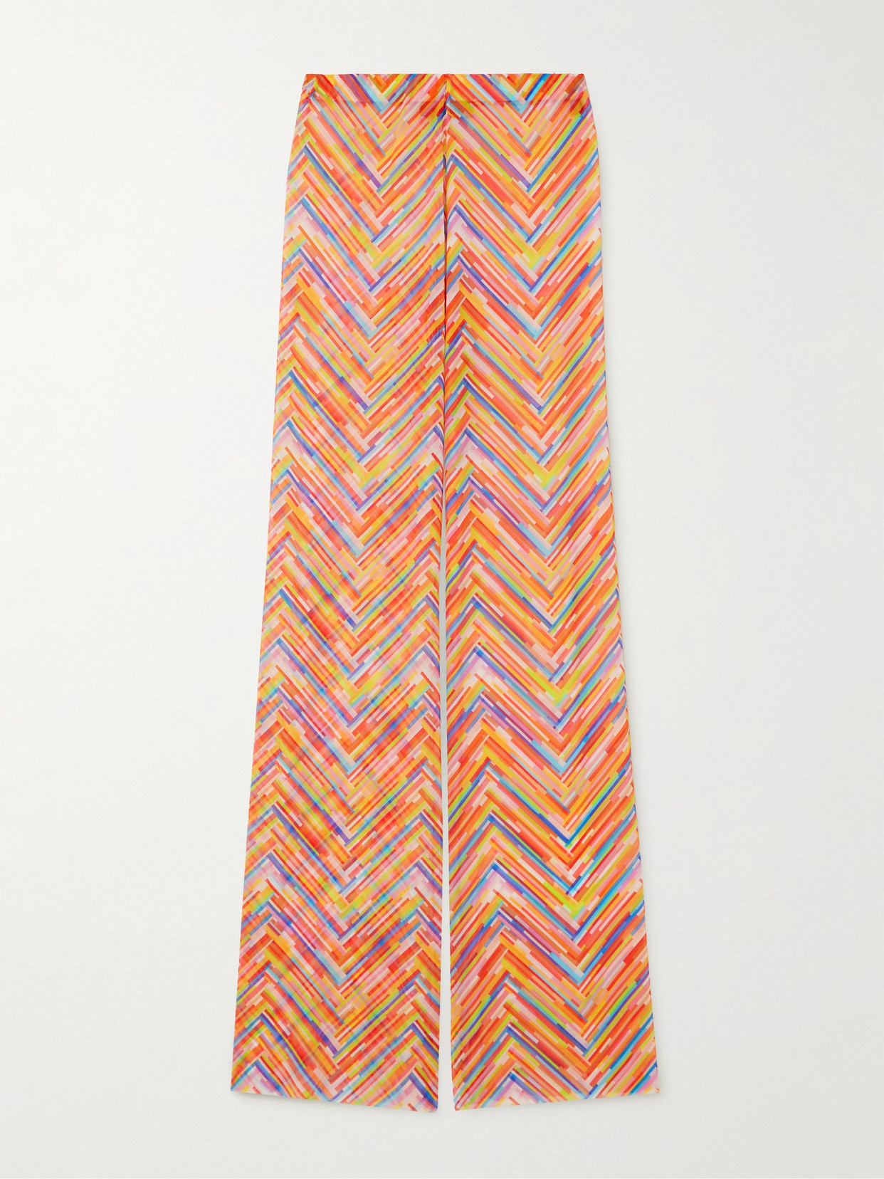 Missoni Mare Printed Stretch-tulle Slim-leg Pants In Multi