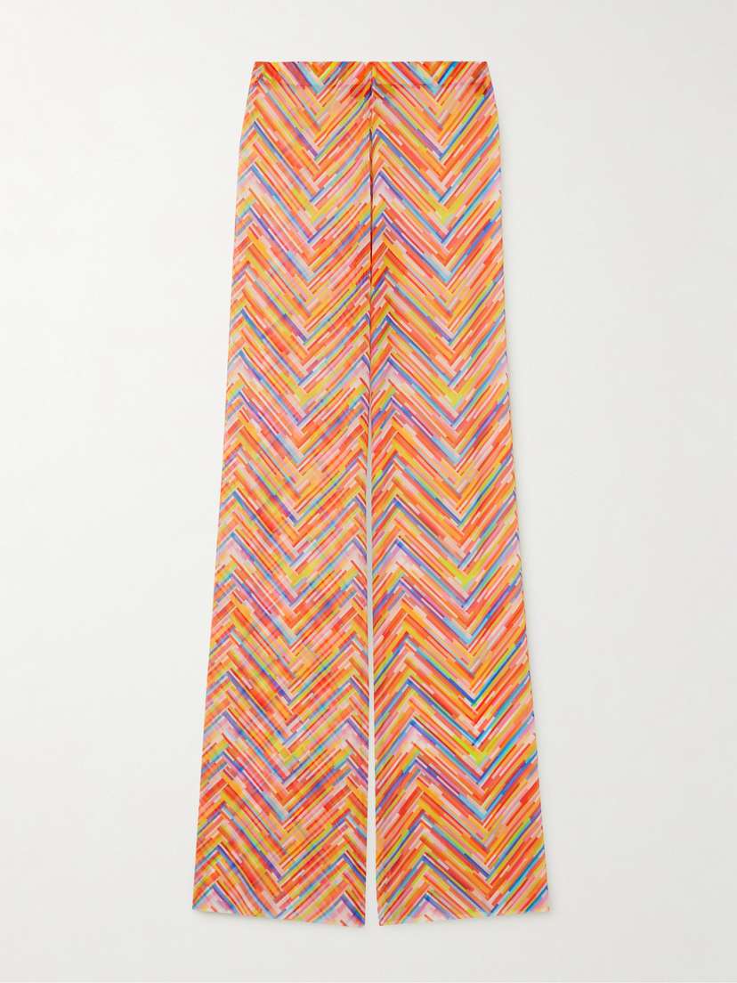Missoni Mare Printed Stretch-tulle Slim-leg Pants