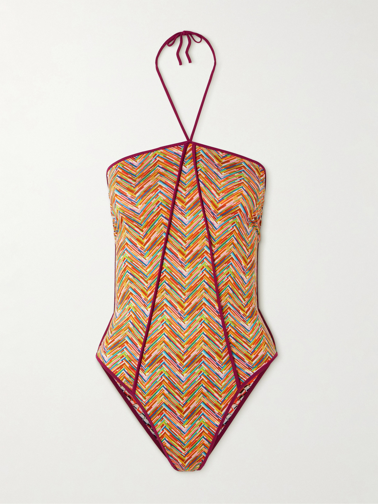 Missoni Mare Reversible Printed Halterneck Swimsuit In Multi