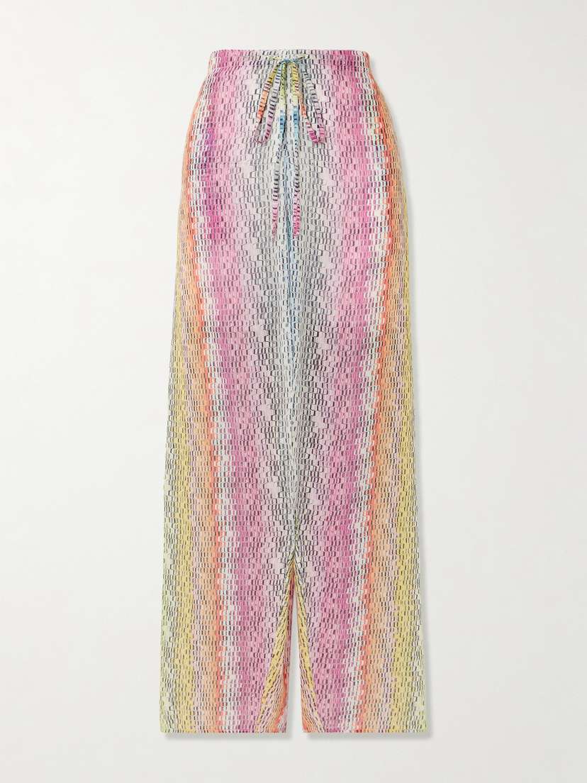 Missoni Mare Striped Cotton And Wide-blend Straight-leg Pants