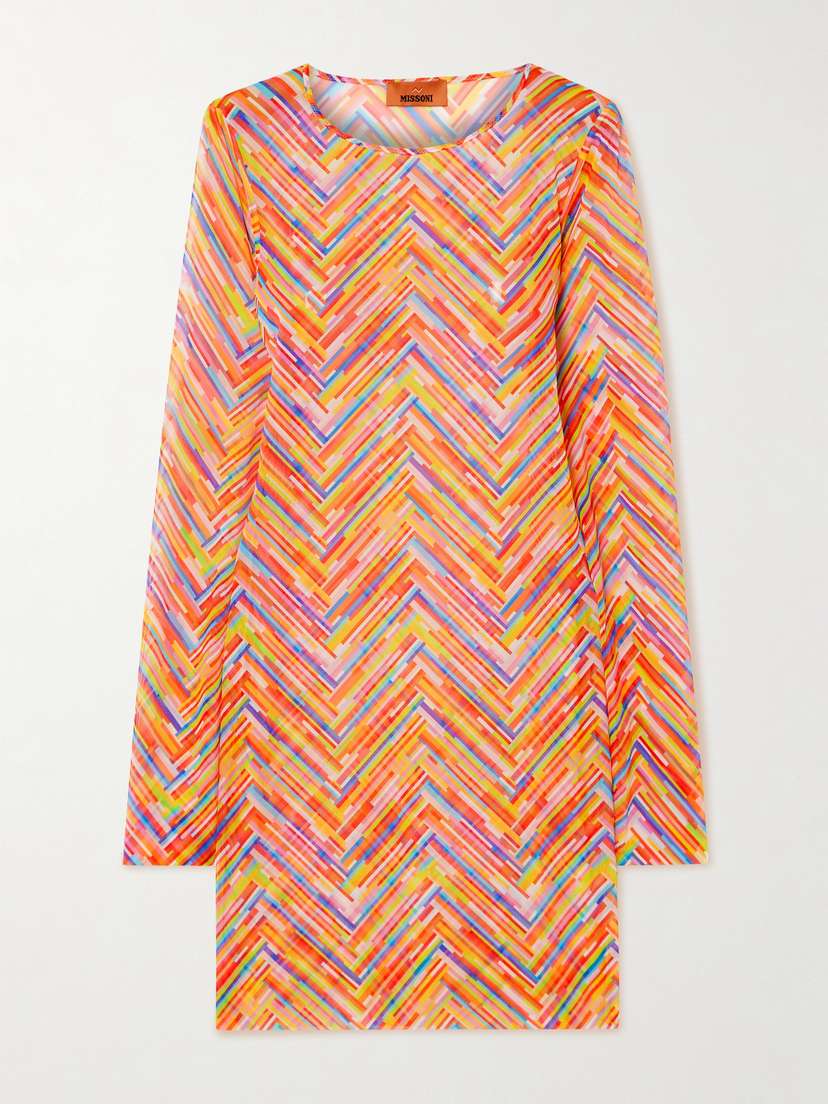 Missoni Mare Printed Stretch-tulle Mini Dress