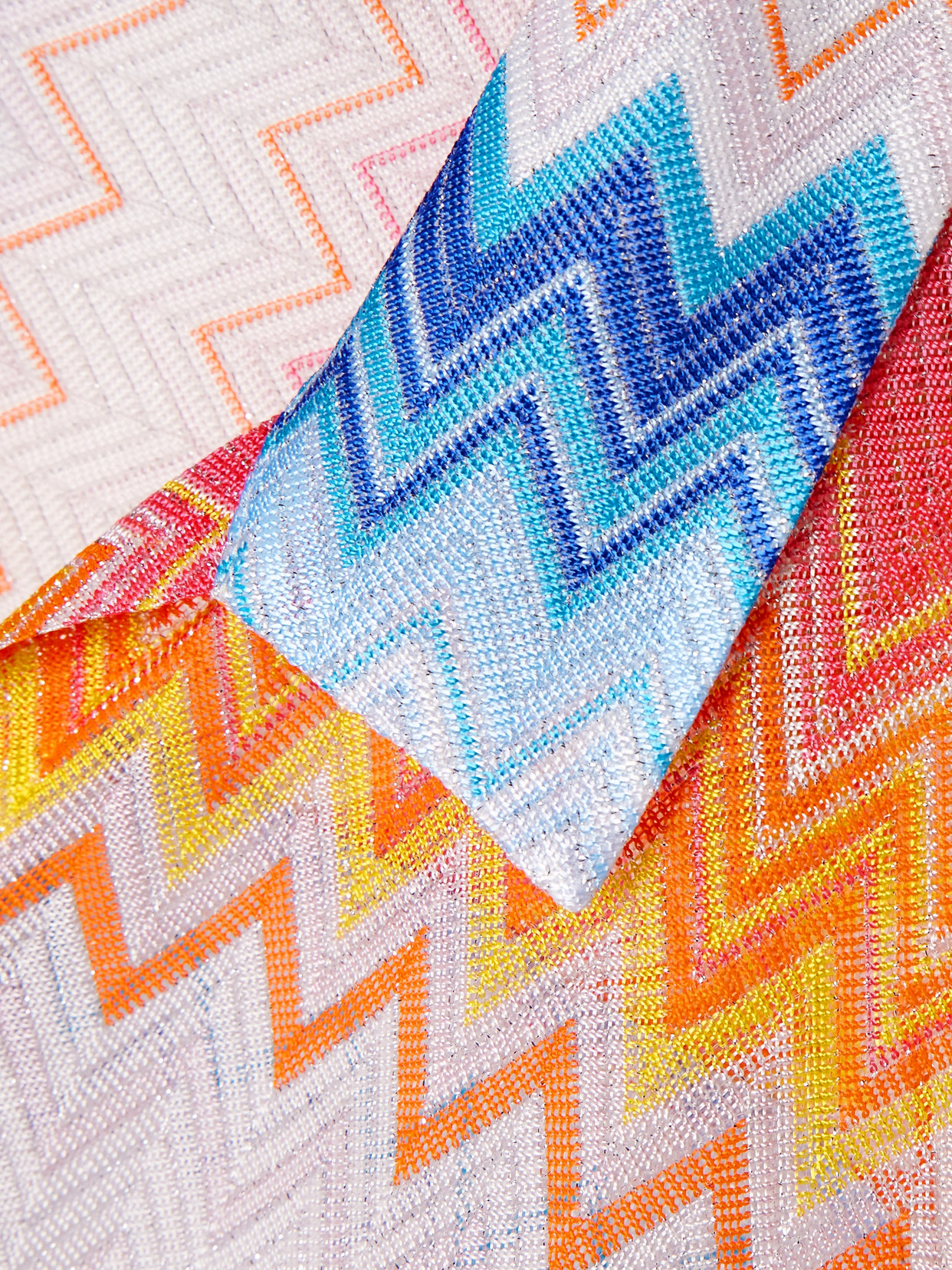 MISSONI MARE OVERSIZED STRIPED METALLIC CROCHET-KNIT SHIRT 