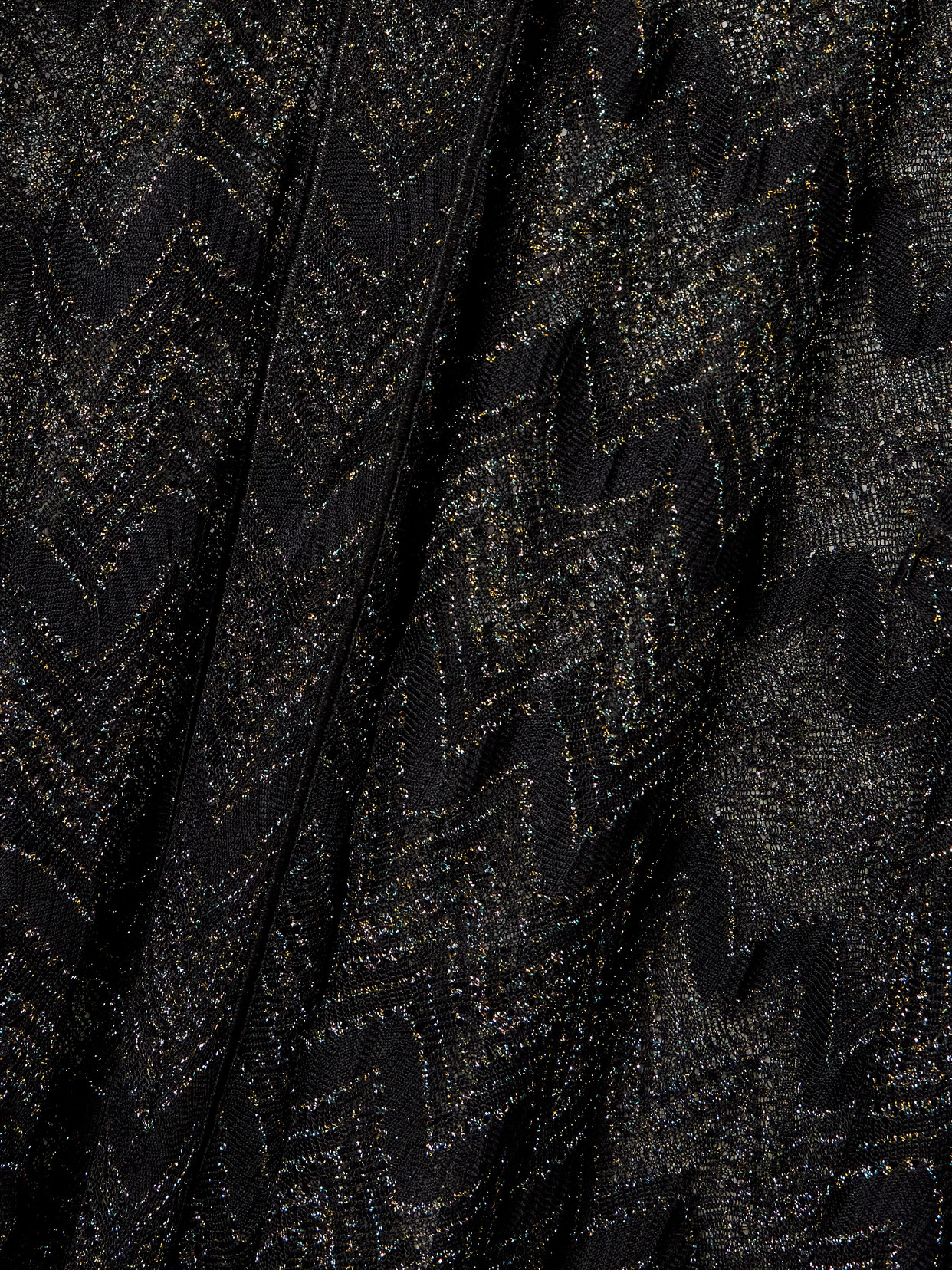 Shop Missoni Mare Striped Metallic Crochet-knit Kaftan In Black