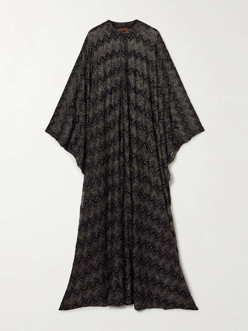 Missoni Mare Striped Metallic Crochet-knit Kaftan