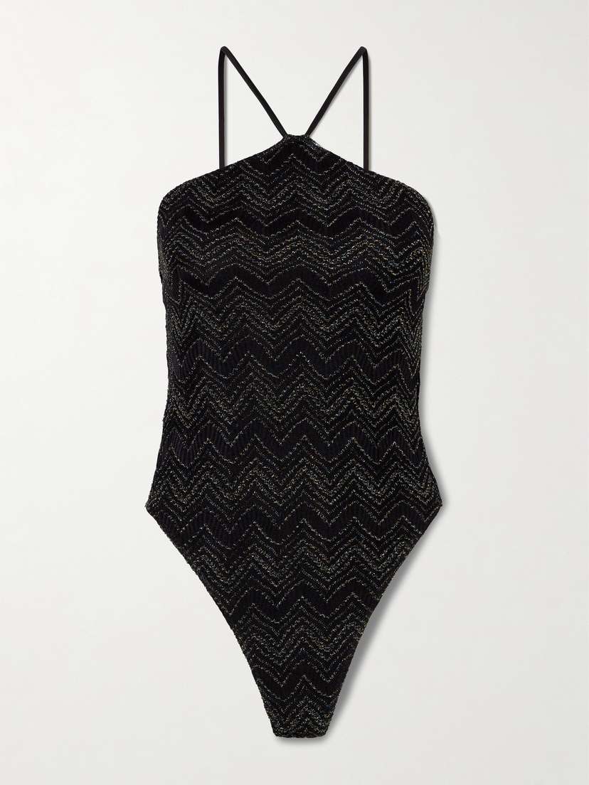 Missoni Mare Striped Metallic Crochet-knit Swimsuit