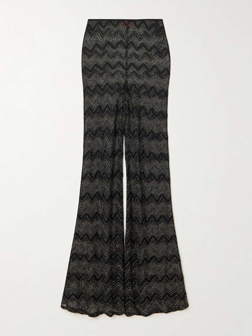 Missoni Metallic Crochet-knit Flared Pants