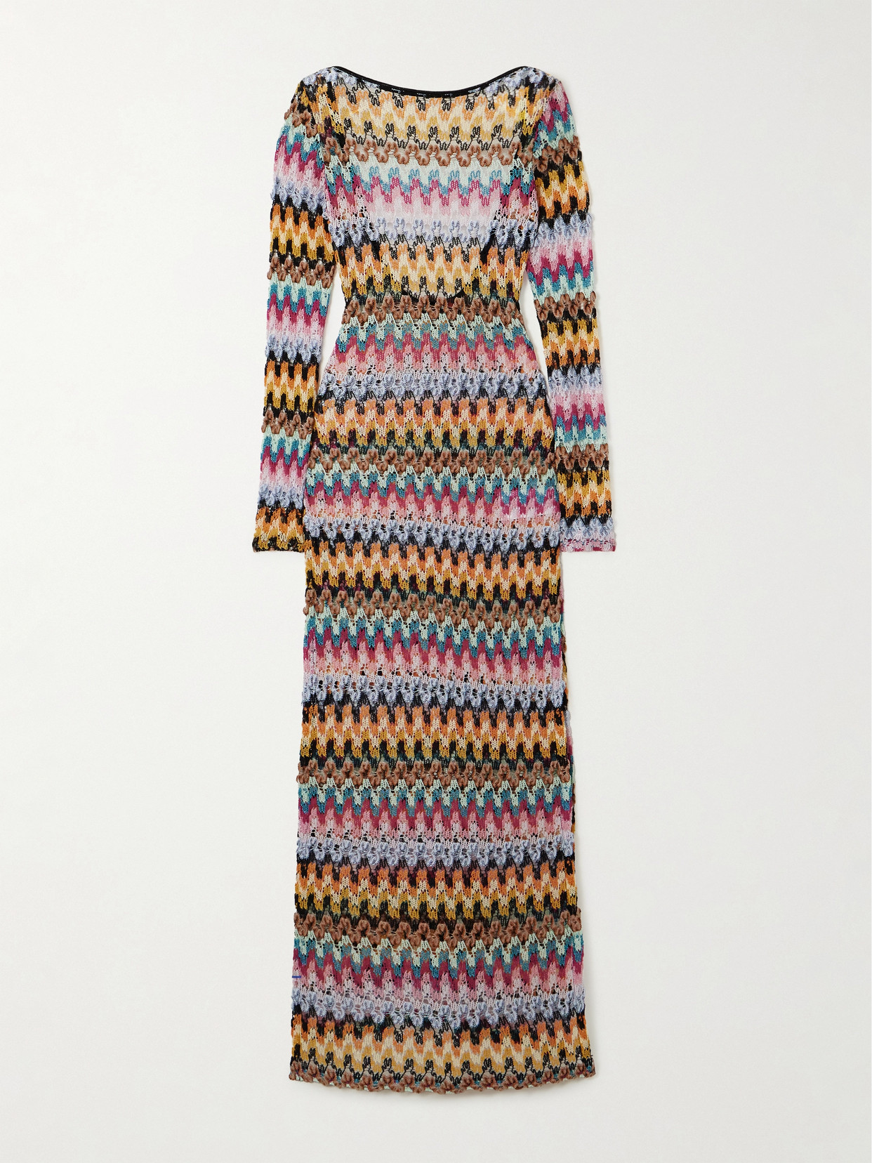 Missoni Open-back Metallic Crochet-knit Maxi Dress In Multi