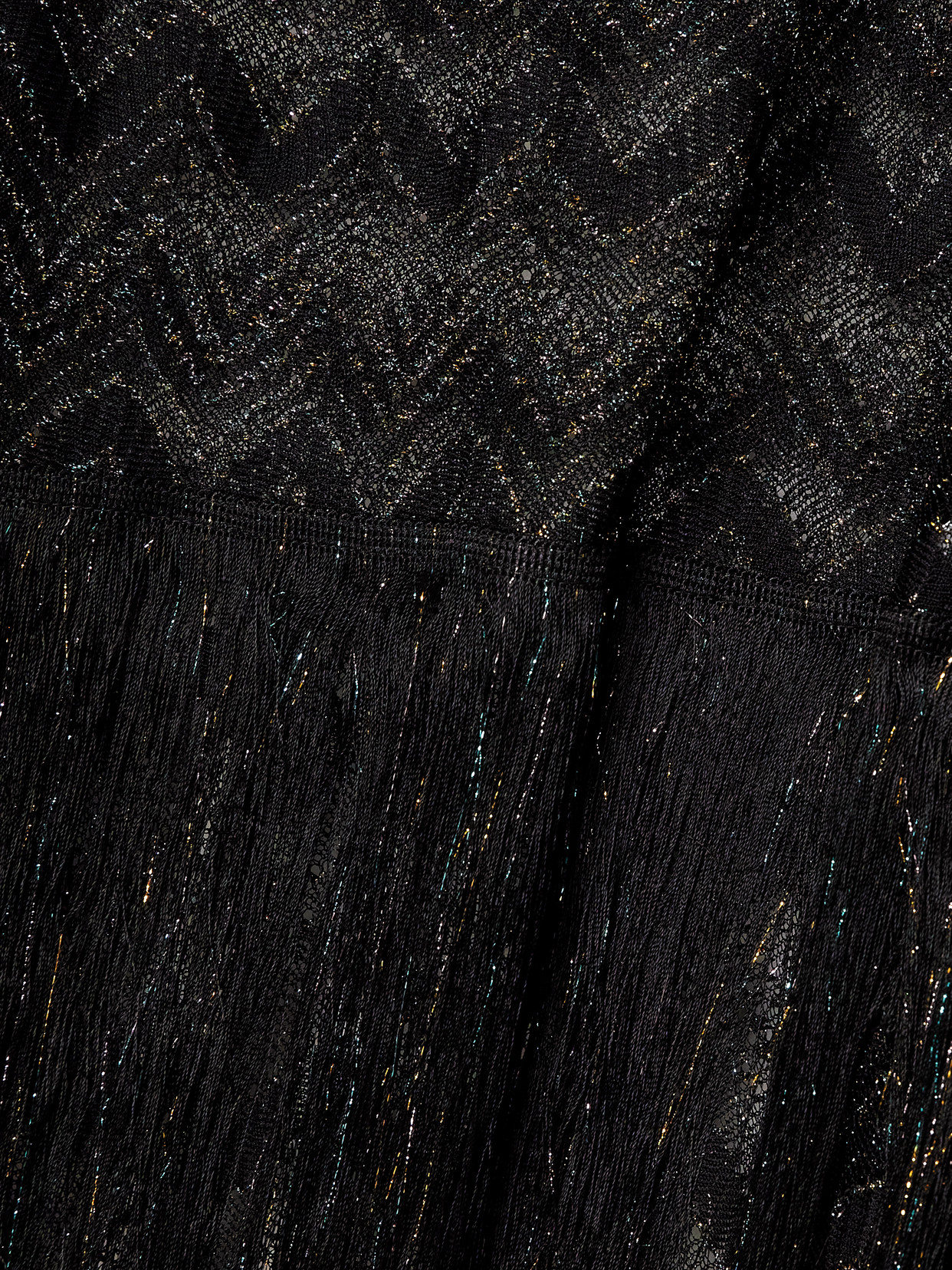 Missoni Mare Fringed Striped Metallic Crochet-knit Kaftan In Black