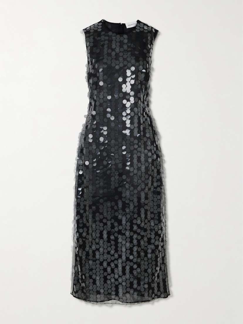 16Arlington Tovia Sequin-embellished Tulle Midi Dress