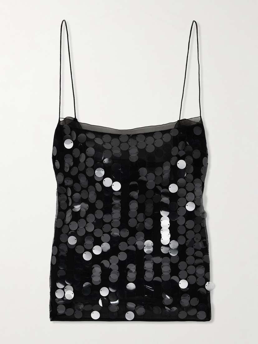 16Arlington Suero Paillette-embellished Chiffon Top