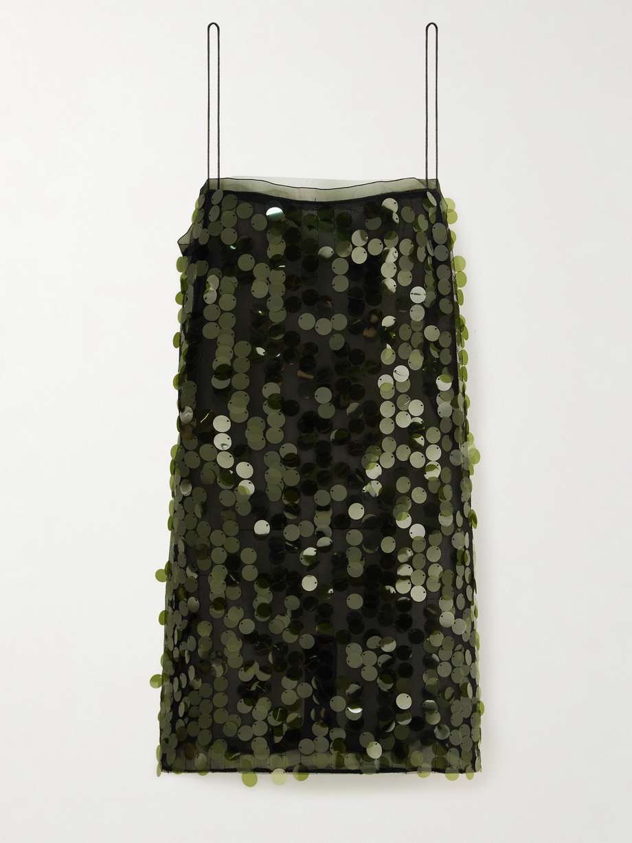 fia paillette-embellished tulle mini dress