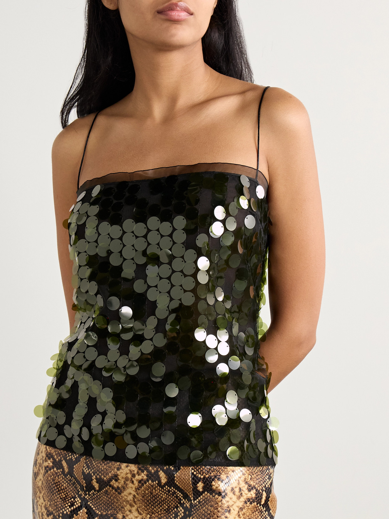 Suero Sequined Chiffon Top