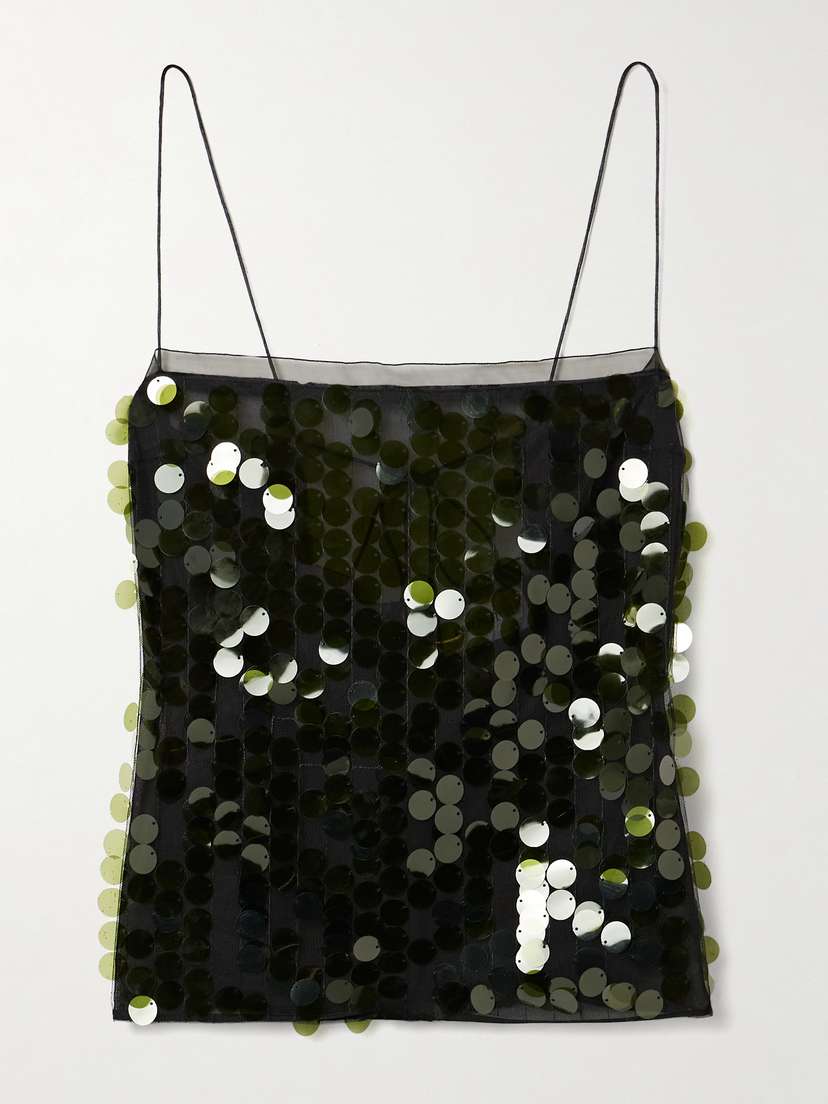 16Arlington Suero Sequined Chiffon Top