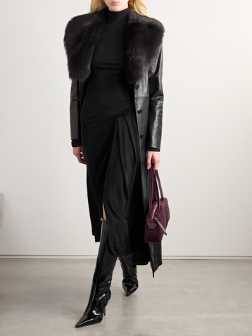 16Arlington Vento pleated draped jersey midi dress