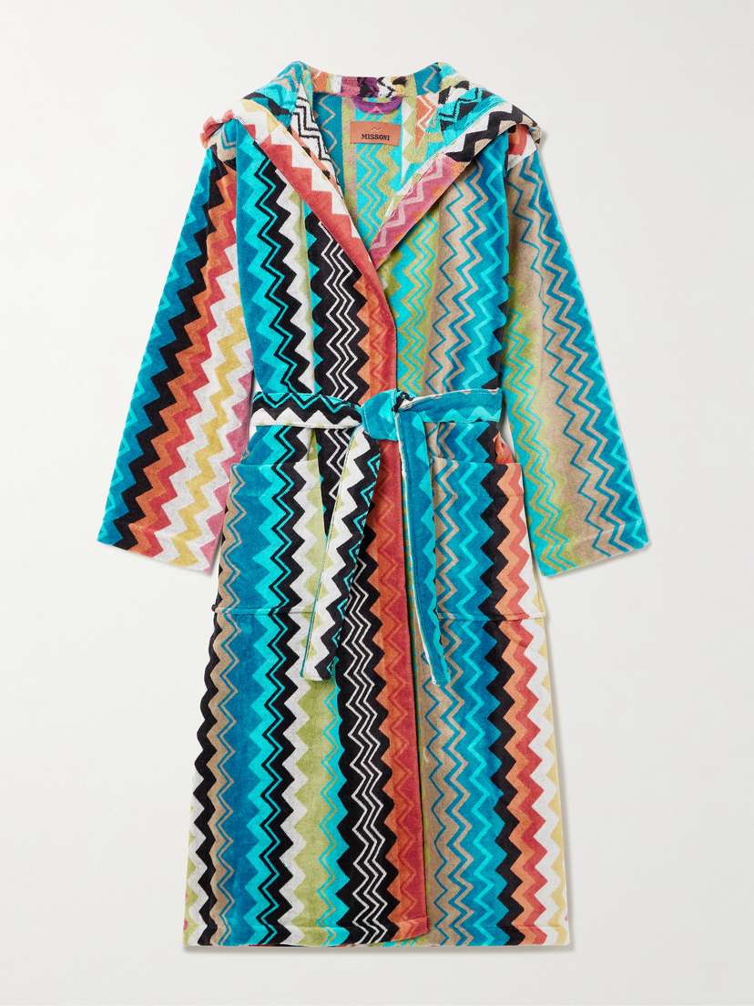 Missoni Giacomo Hooded Striped Cotton-terry Robe