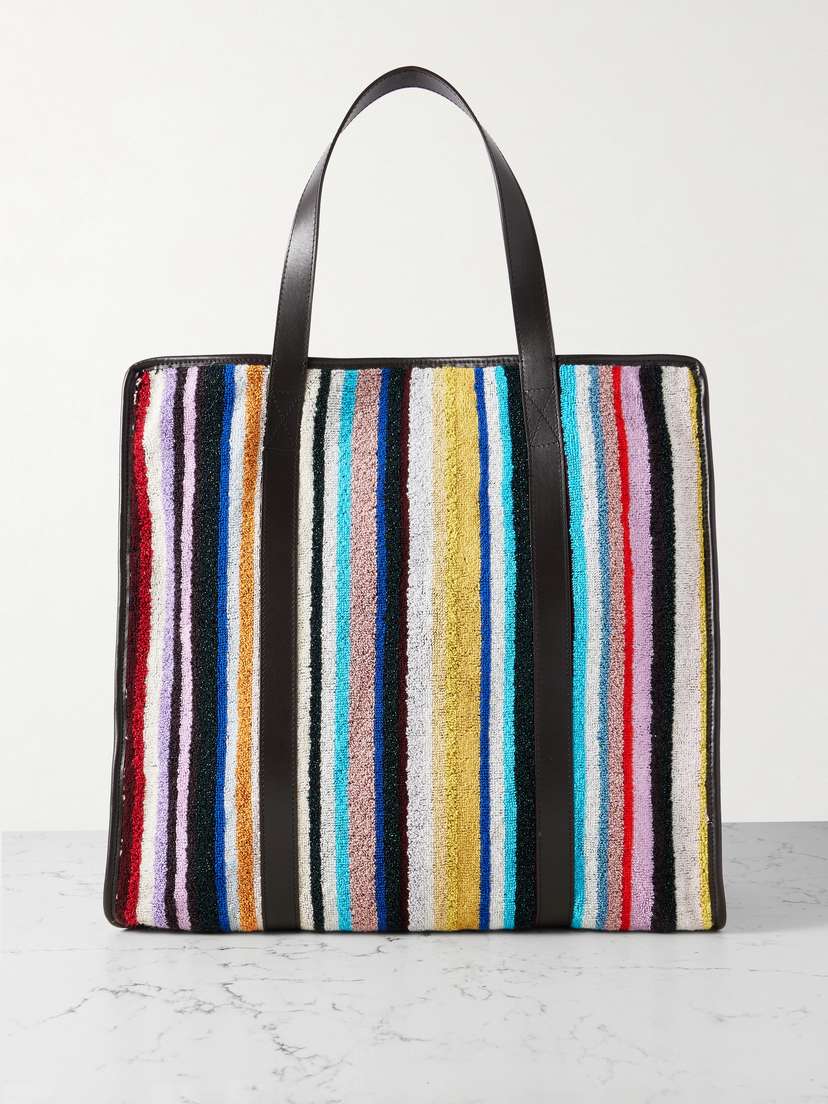 Missoni Chandler Leather-trimmed Striped Terry Tote