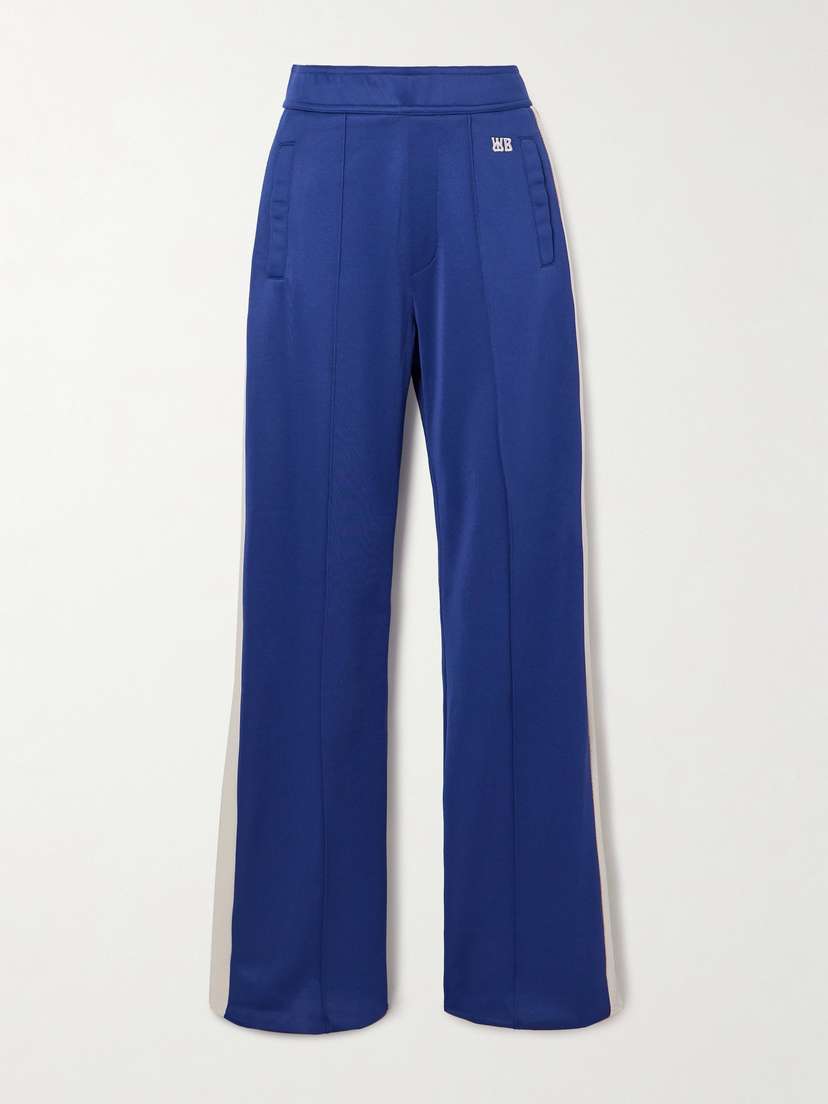 Wales Bonner Mantra Pointelle-trimmed Recycled-jersey Straight-leg Track Pants
