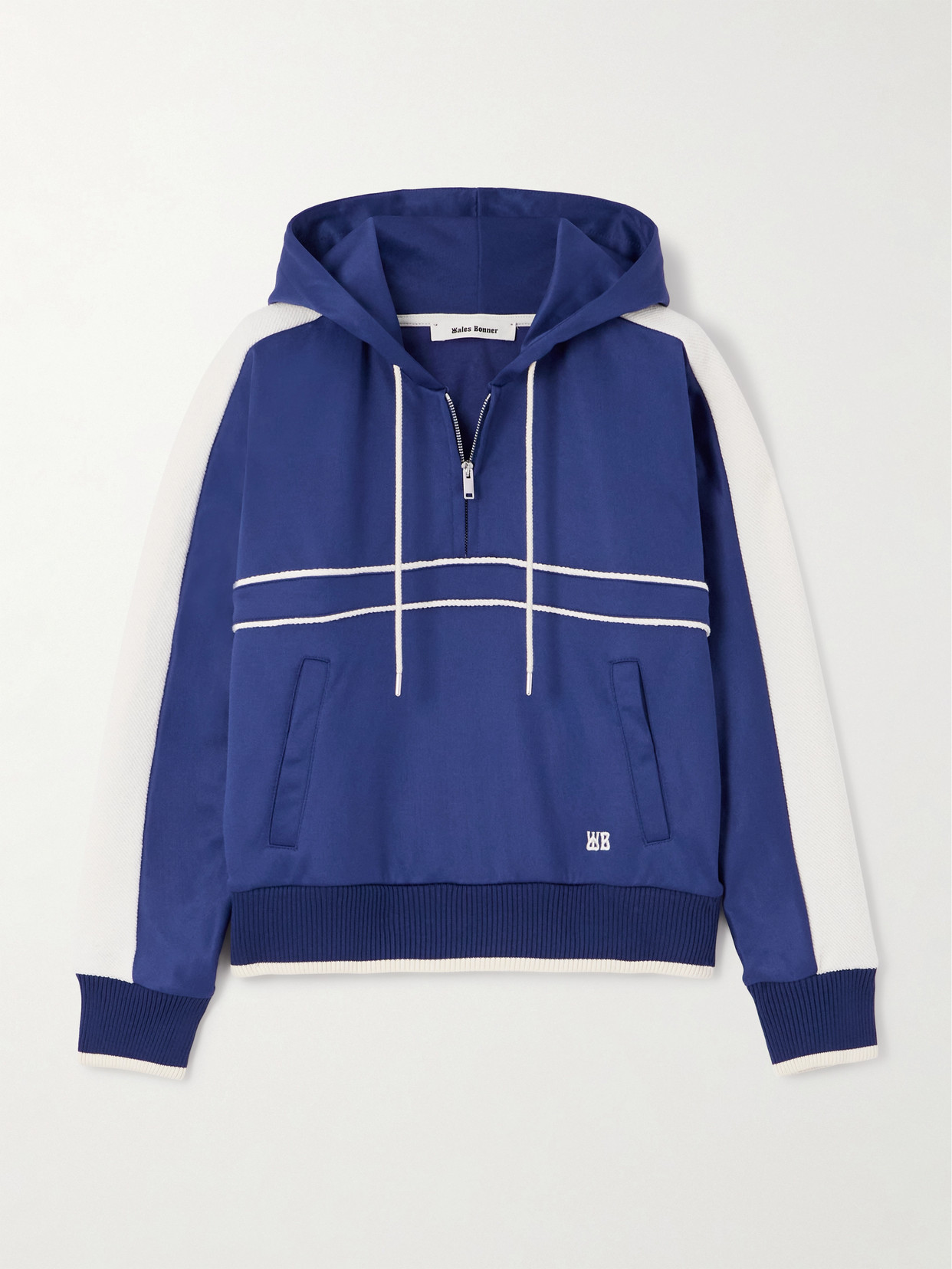 Wales Bonner Mantra Cotton-jersey Hoodie In Blue