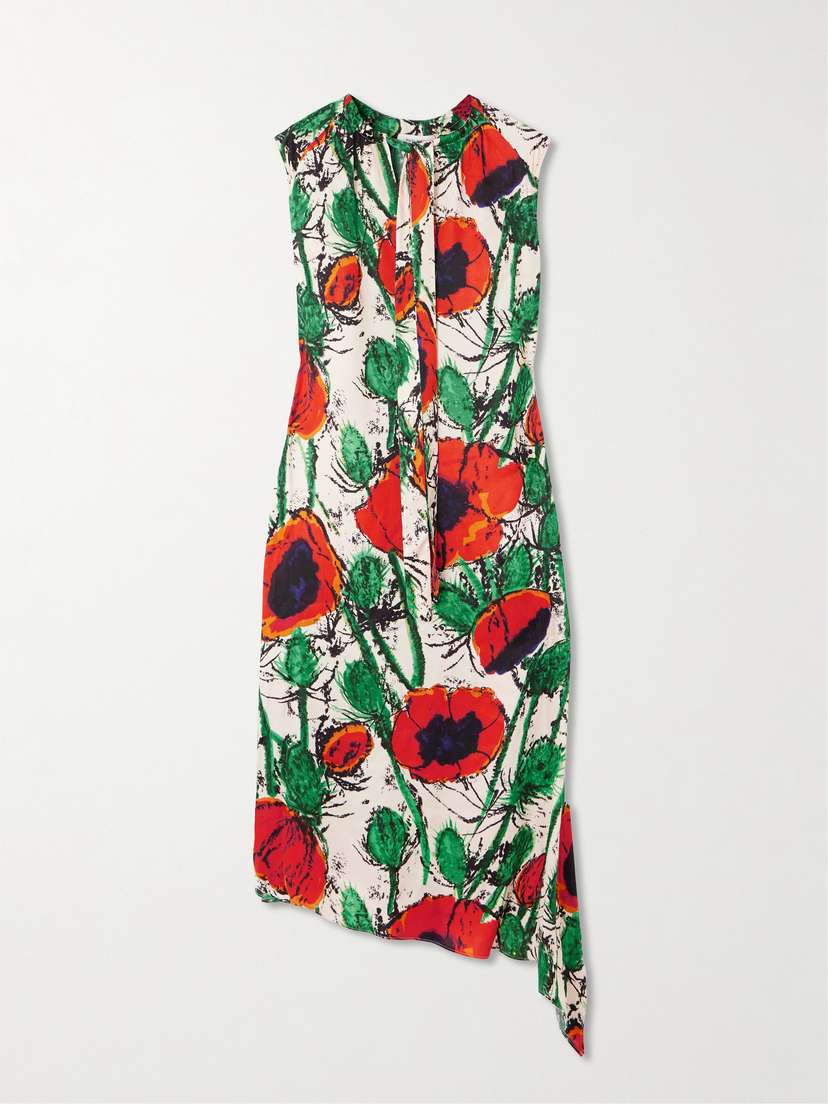 Wales Bonner Calypso Asymmetric Floral-print Twill Dress