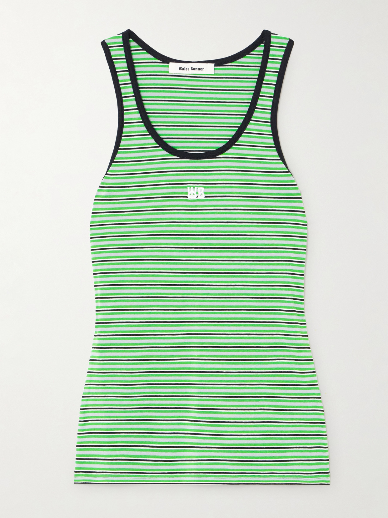 Wales Bonner Sonic Striped Jersey Tank In Green