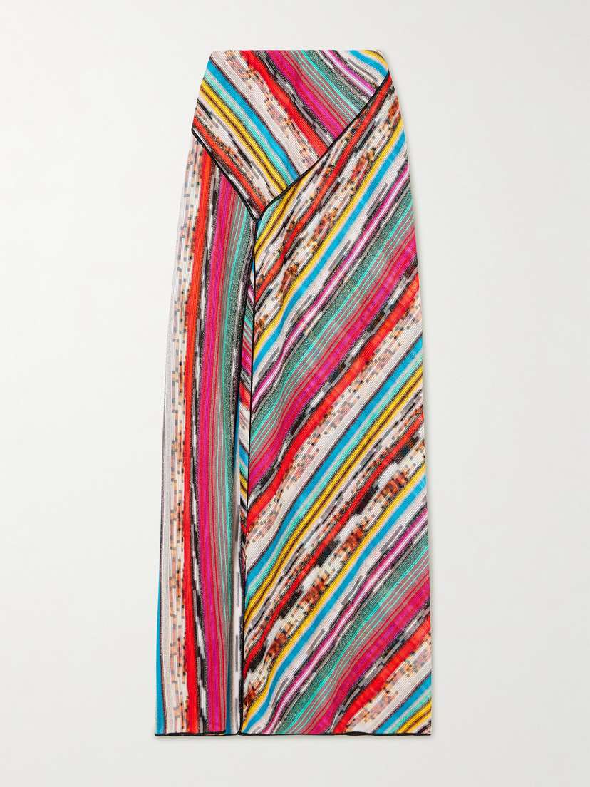 Missoni Mare Striped Metallic Crochet-knit Maxi Skirt