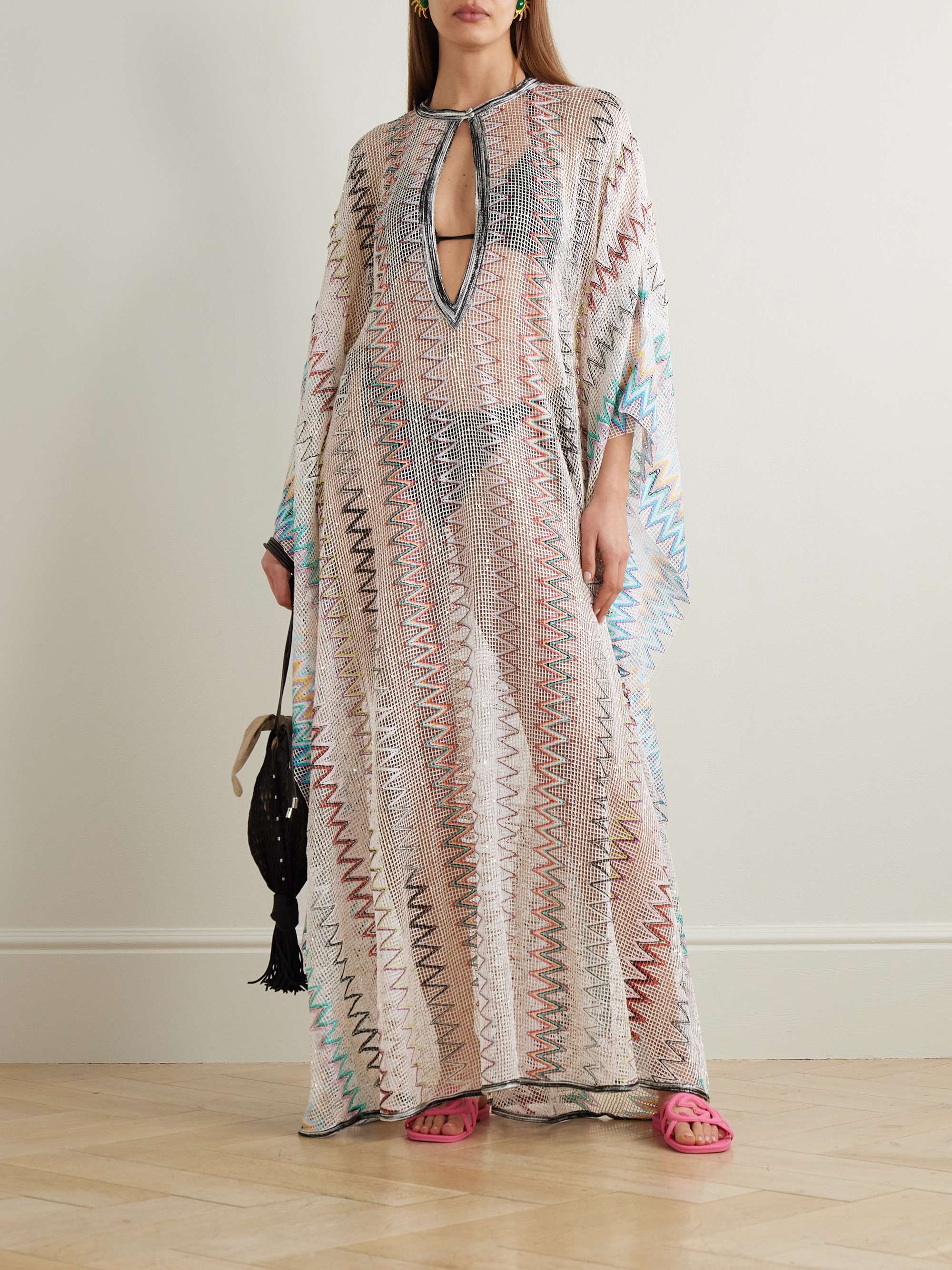 MISSONI オープンニット カバーアップ ストライプ柄 | NET-A-PORTER