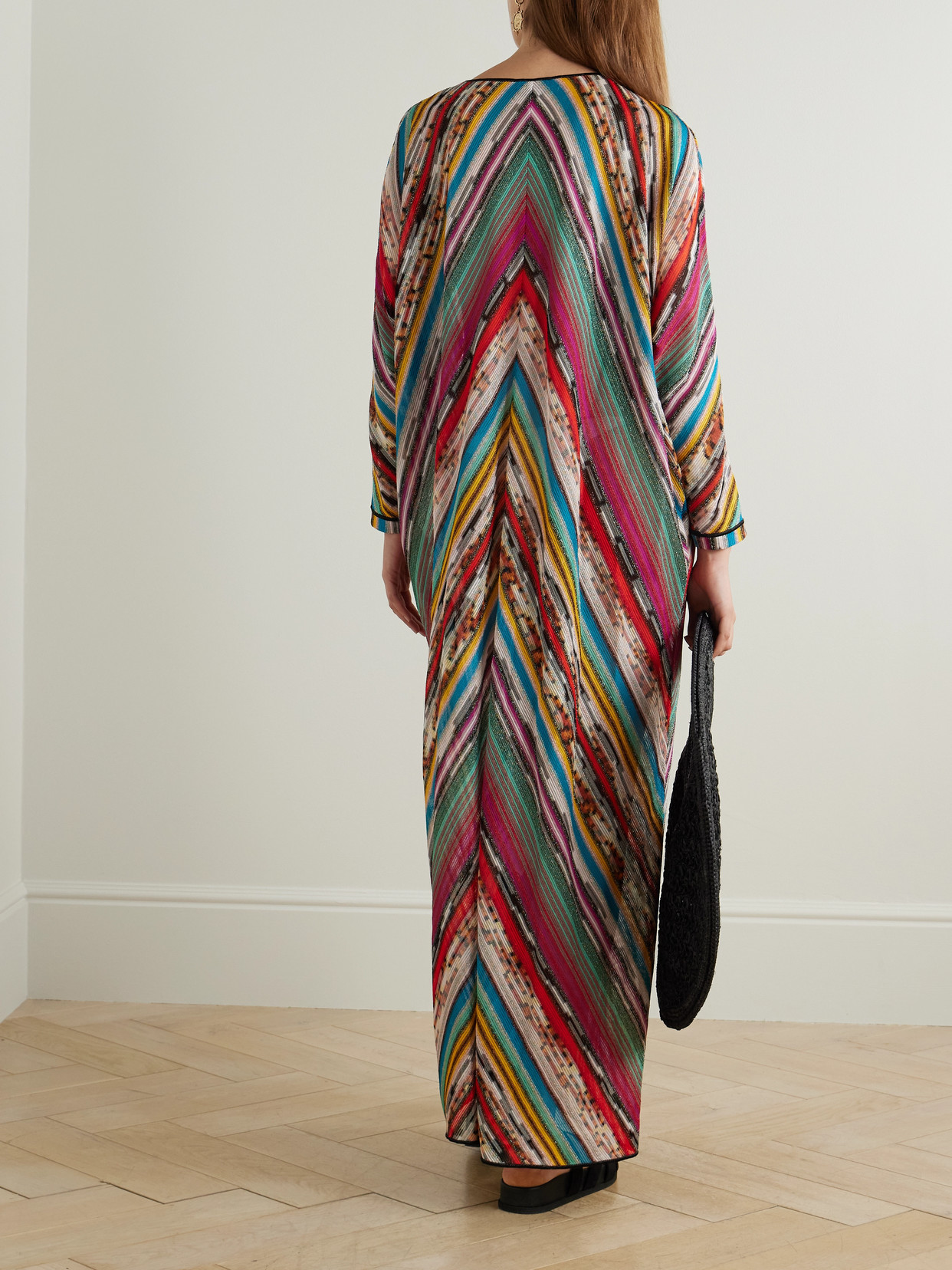 Missoni Striped Metallic Crochet-knit Coverup In Multi