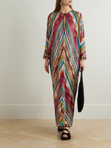 Missoni Striped metallic crochet-knit coverup