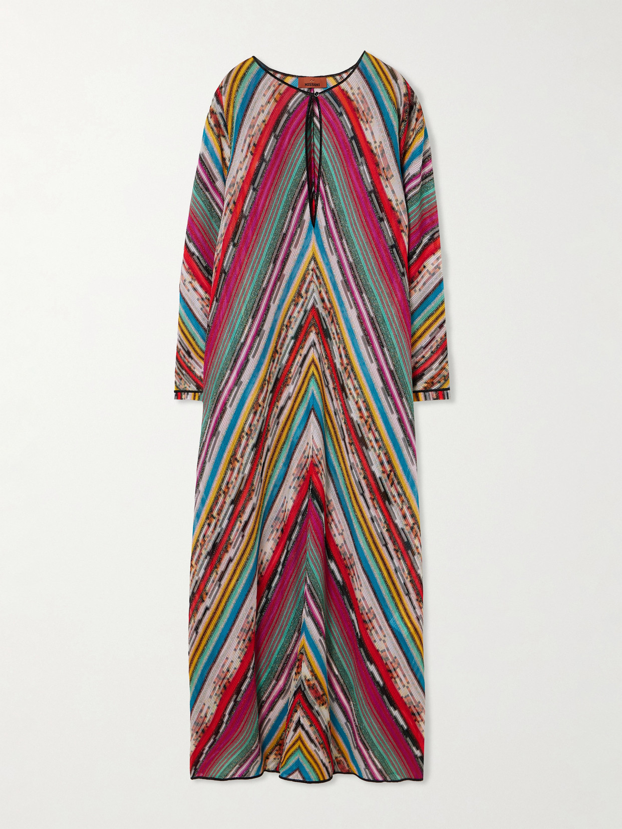 Missoni Striped Metallic Crochet-knit Coverup In Multi