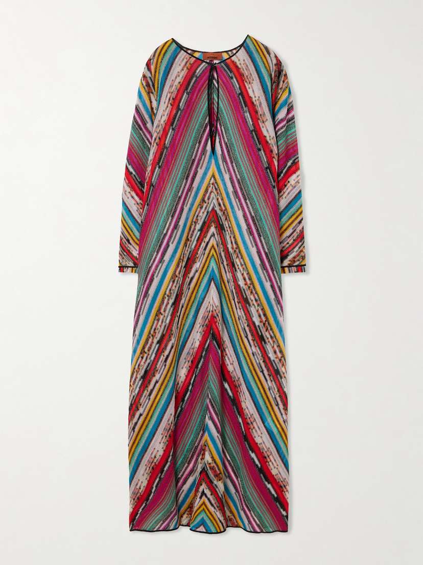 Missoni Striped Metallic Crochet-knit Coverup