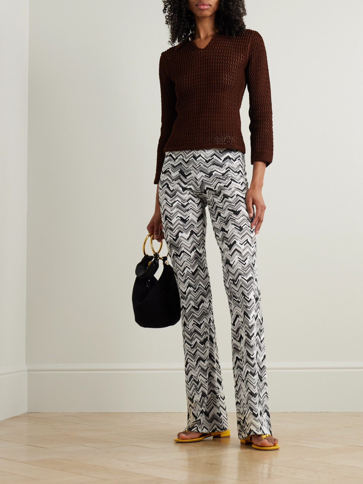 Missoni Crochet-knit Straight-leg Pants In White