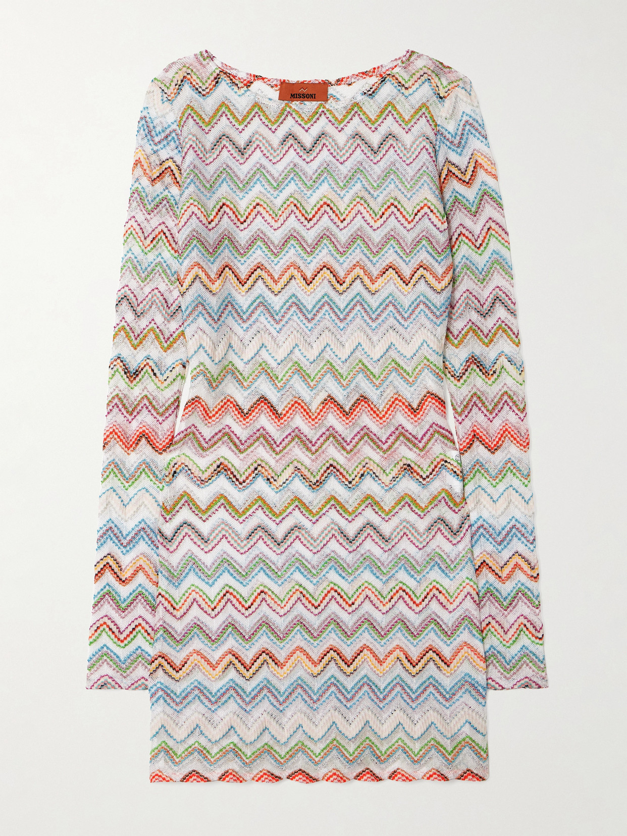 Missoni Metallic Crochet-knit Mini Dress In Multi