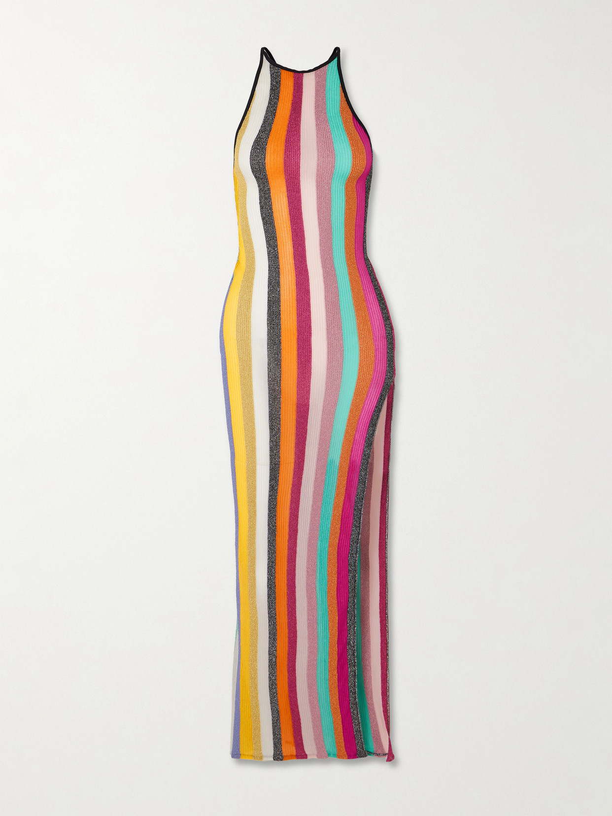 Missoni Striped Metallic Crochet-knit Maxi Dress In Multi
