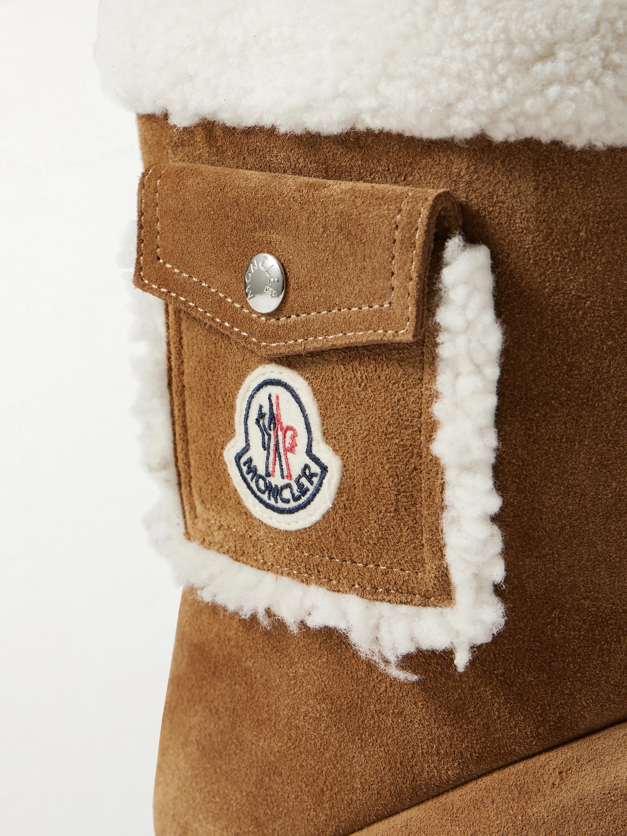 【関税&送料込み】Moncler 'Gaia' Brown Suede Ankle Boots Moncler Gaia Pocket-detailed Suede Ankle Boots In Brown
