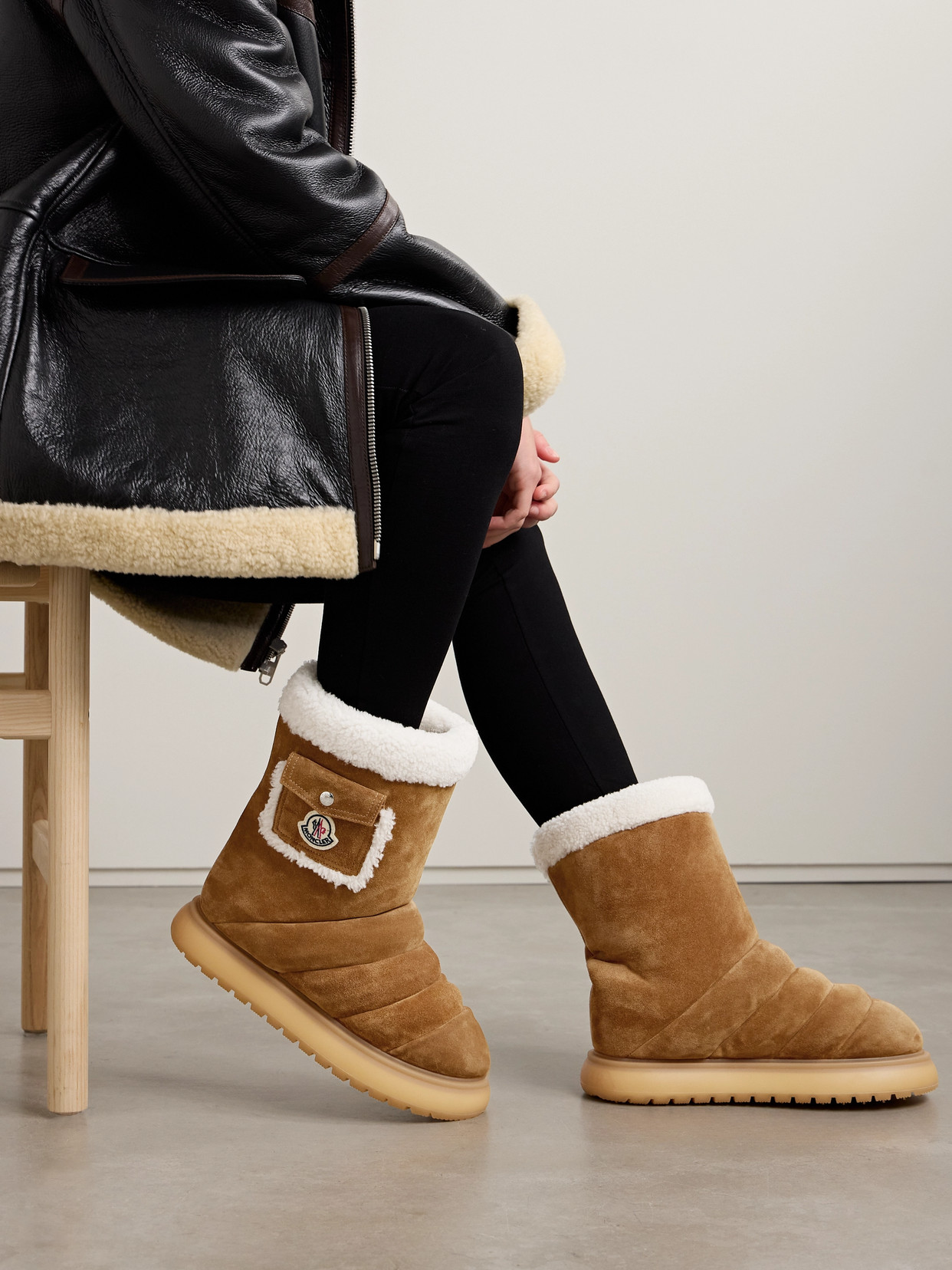 【関税＆送料込み】Moncler 'Gaia' Brown Suede Ankle Boots Moncler 'gaia' Brown Suede Ankle Boots | ModeSens