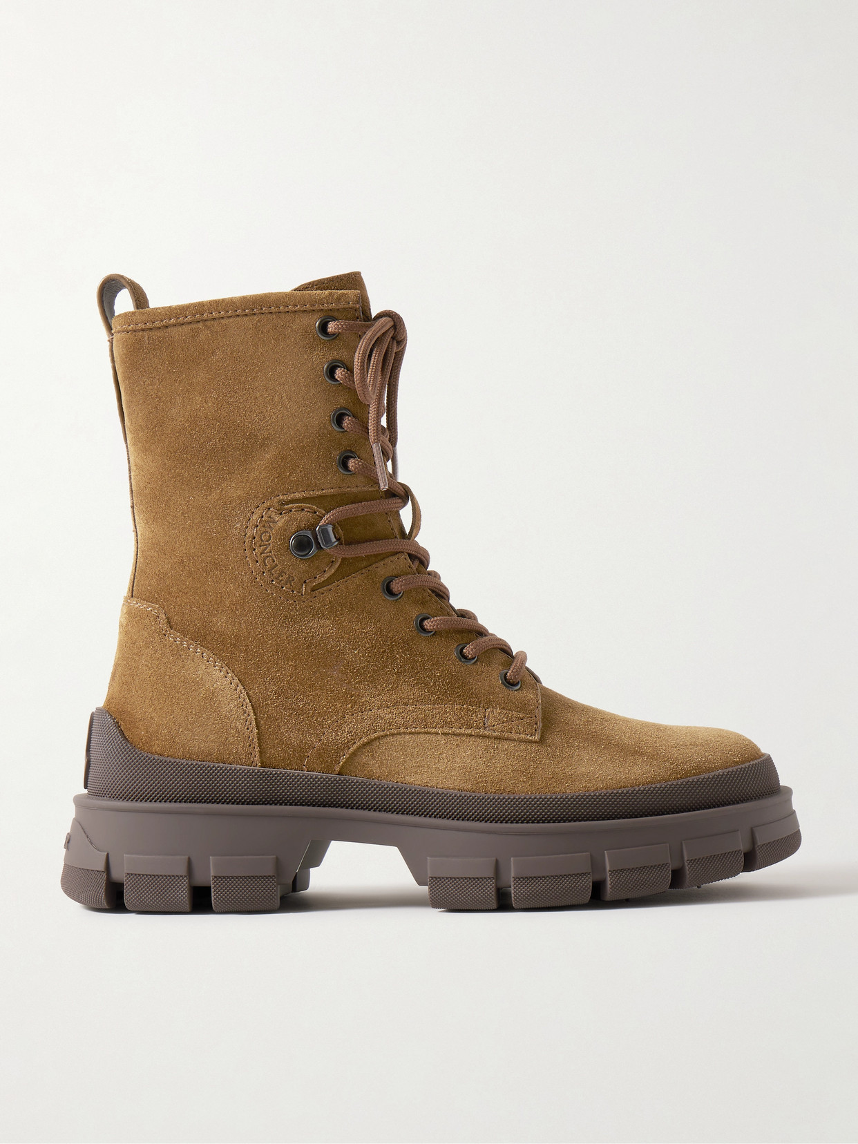 Moncler - Hevea Rubber-trimmed Suede Ankle Boots - Brown