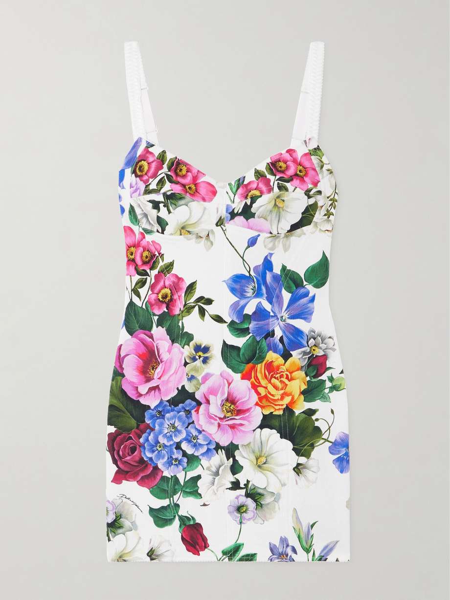 floral-print woven mini dress